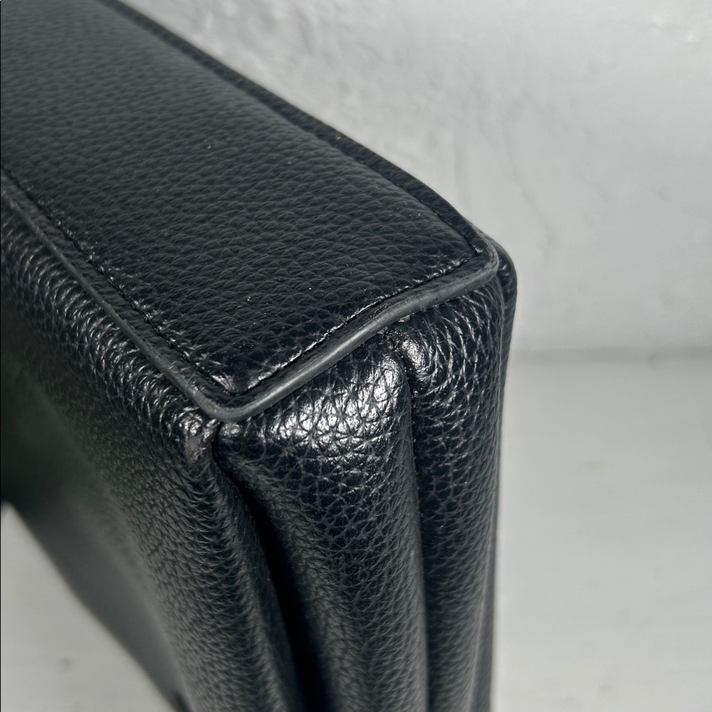 Nanette Lepore Crossbody 3 Compartment Purse Vegan Pebbled Black Leather Bag - Picture 10 of 16